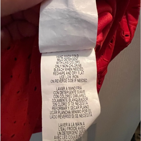 Size 18 Midi Red Eyelet Dress - Picture 3 of 4